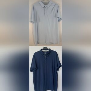 2-Tommy John Men's Navy Blue Casual / Light Blue Polo Shirts Casual Soft Golf